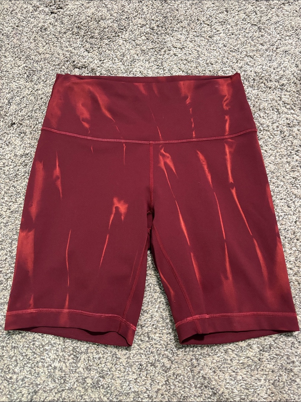 Lululemon Wunder Train High-Rise Short 8" Sun Bleached Wash Red Merlot size 8